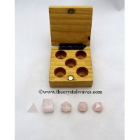 Rose Quartz 5 Pc Geometry Set With Wooden Box